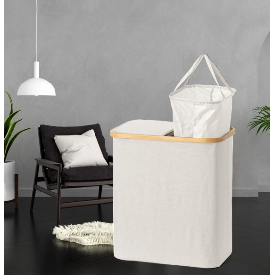 Panier à linge 110L crème