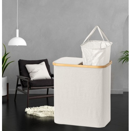 Panier à linge 110L crème